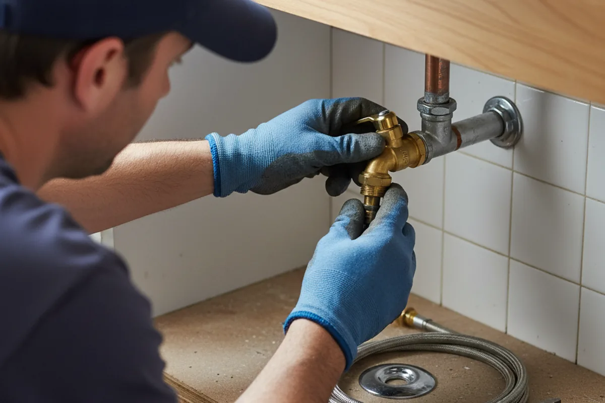 Shutoff valve and fitting work during Emergency Plumbing in Helper